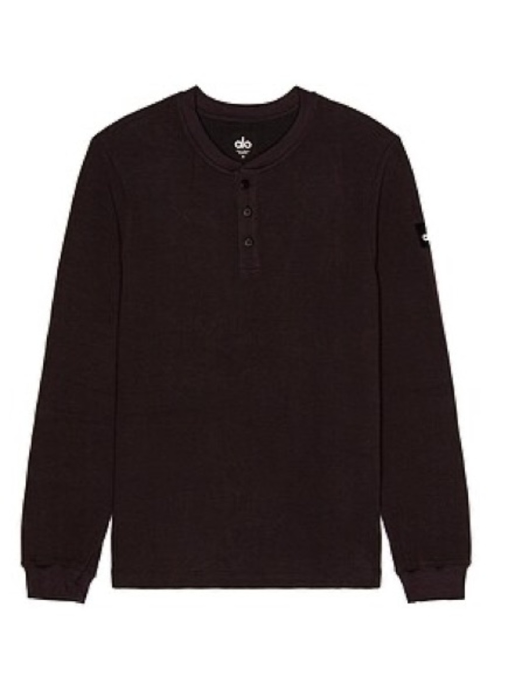 Alo Yoga Micro Waffle Fast Break Henley Washed Black